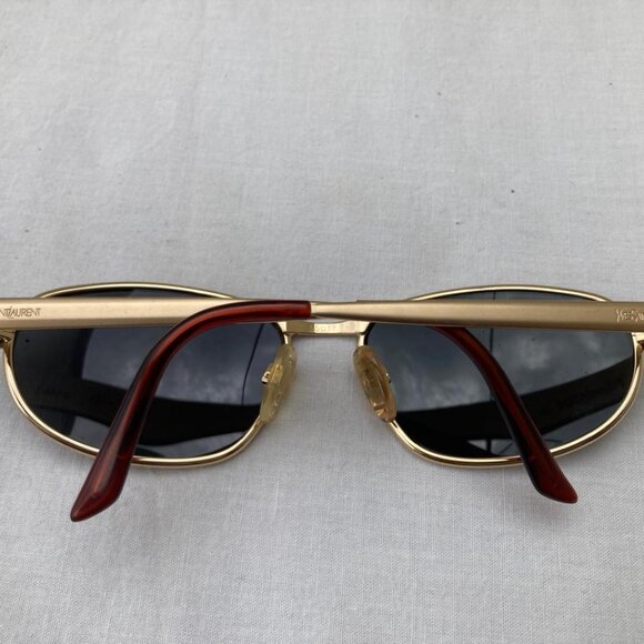 Yves Saint Laurent Women Sunglasses  y101 130 Vintage Gold Oval Frame - Picture 8 of 17